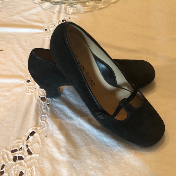 Luxury vintage Y2K Taryn Rose maryjane shoes low heels black suede - Picture 5 of 16